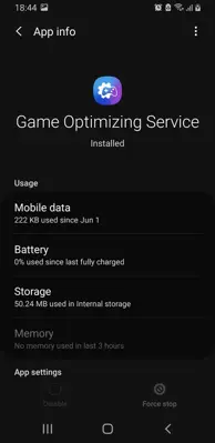 Samsung Game Optimizing Service android App screenshot 0